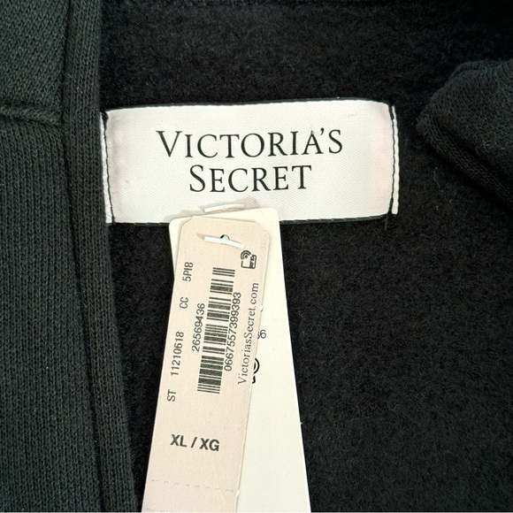 *NWT* Victoria’s Secret - Women’s (XL) Black Hoodie with Rhinestone Detail - Picture 2 of 5